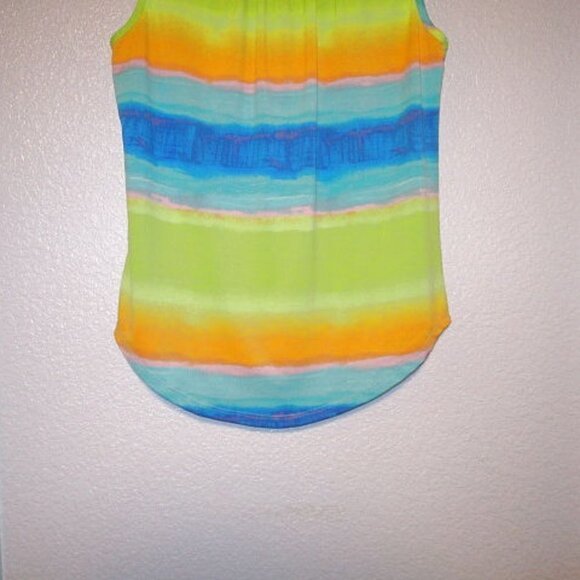 Cocomo STRETCH Jersey Size S M BLOUSE Tunic Top OMBRE Sleeveless V-NECK Colorful - Picture 7 of 8
